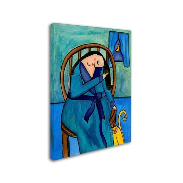 Wyanne 'Big Diva Combing Her Hair At Midnight' Canvas Art,24x32